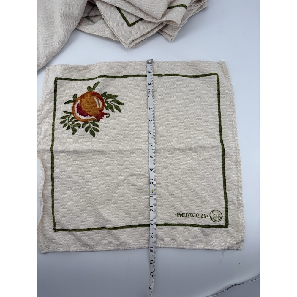 Stamperia Bertozzi Italian Handprinted Linen Placemats Napkins Set Pomegranate - Picture 9 of 12